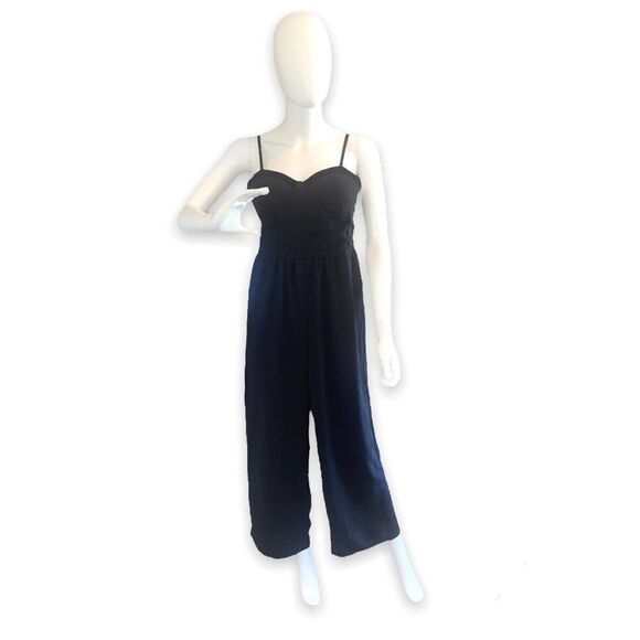 Band of Gypsies Black Jumpsuit with Velour Bust Accent - Picture 1 of 15